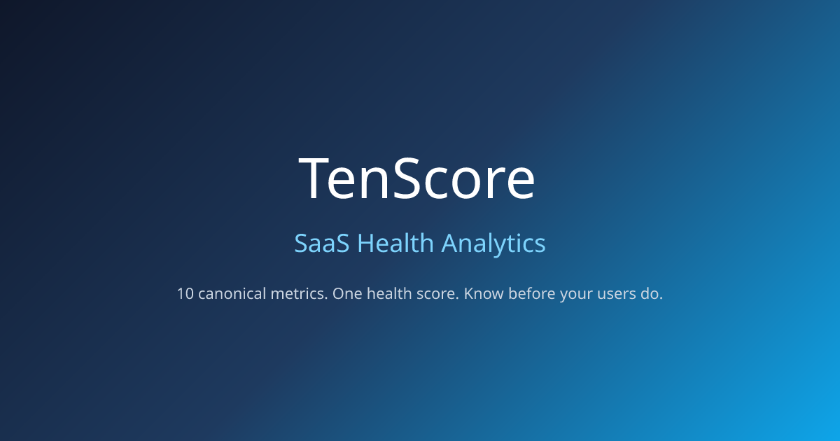 TenScore — SaaS Health Score for Startups